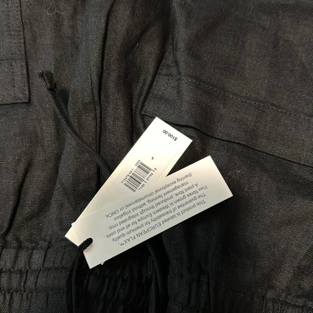 NWT! BANANA REPUBLIC BLACK LINEN PULL-ON ANKLE PANT🧡